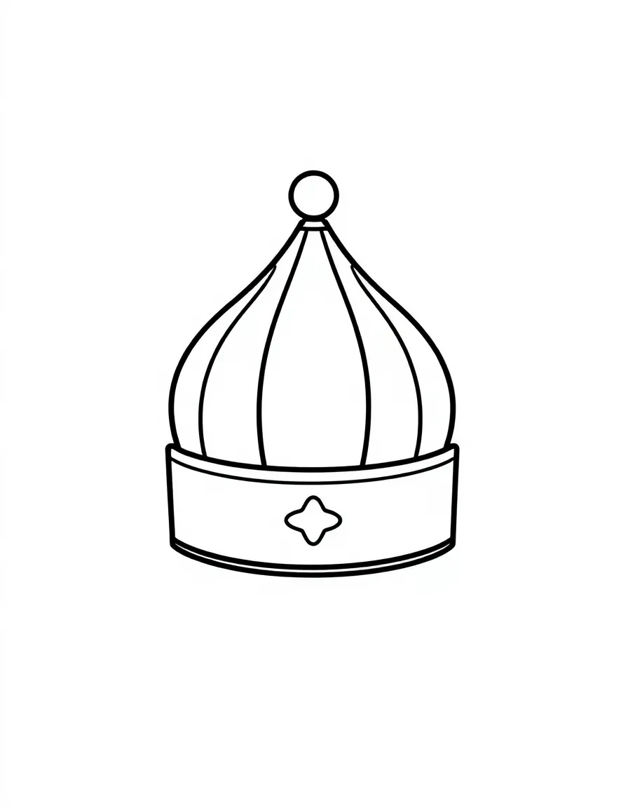 A simple outline of a Russian hat.