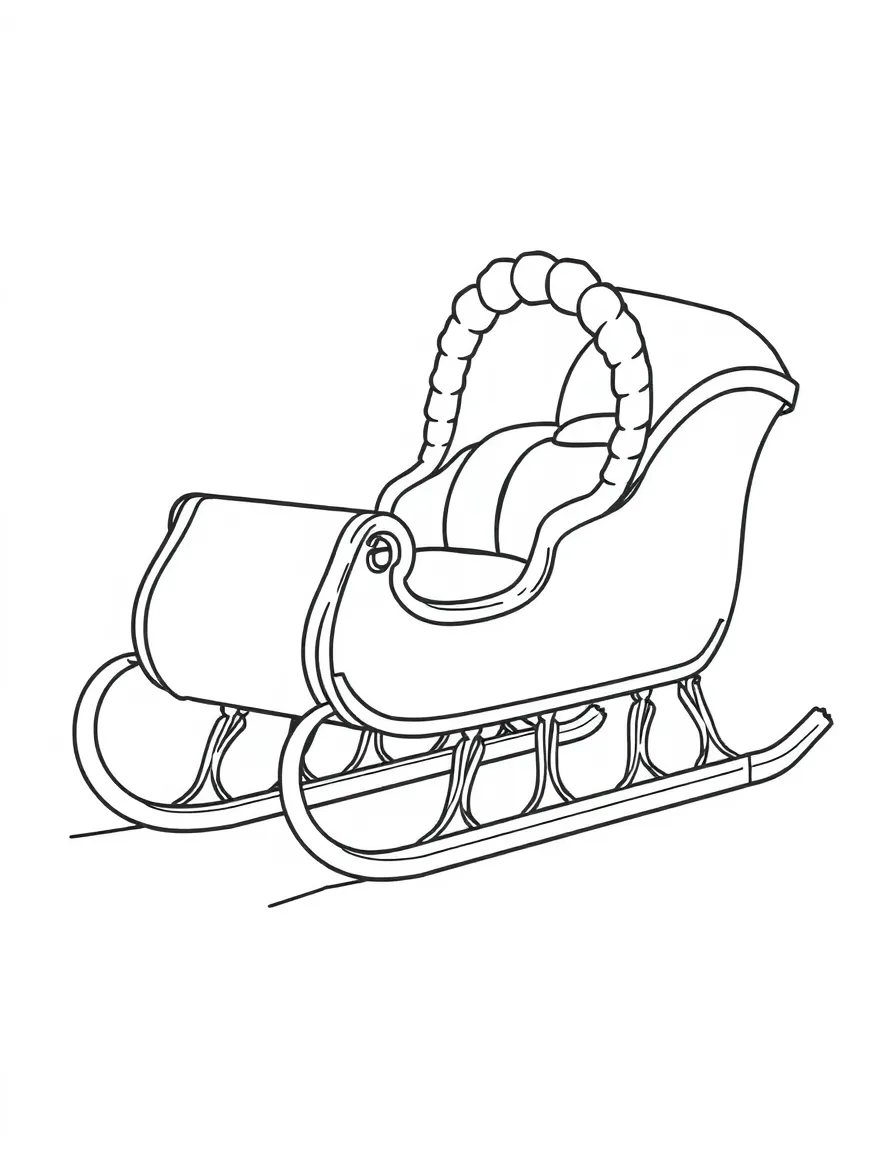 A simplified drawing of a Russian sleigh.