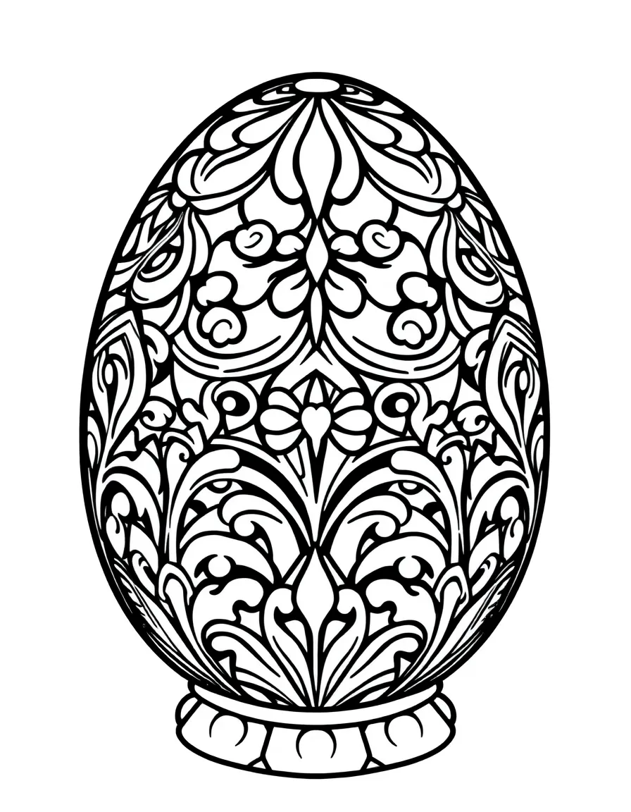 A simple outline of a Faberge egg.