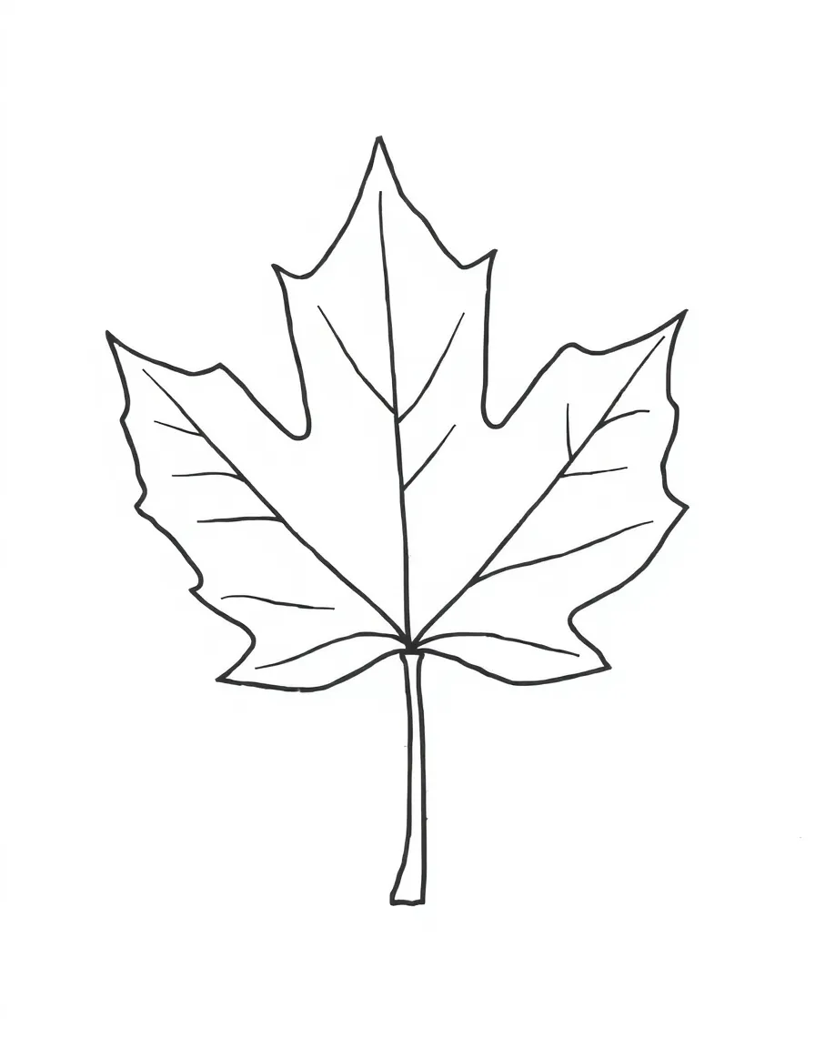 A simplified drawing of a maple leaf.