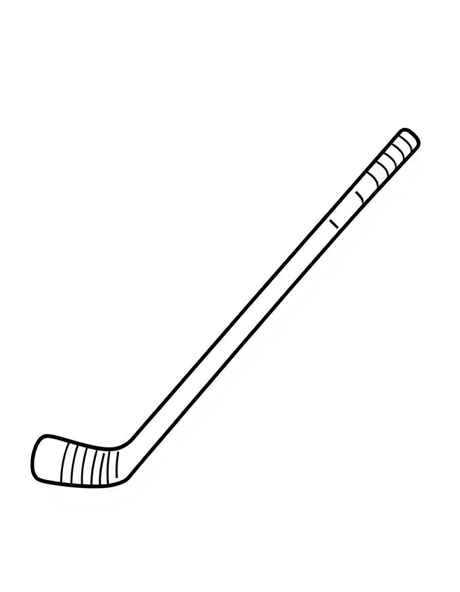 A cute drawing of a hockey stick.