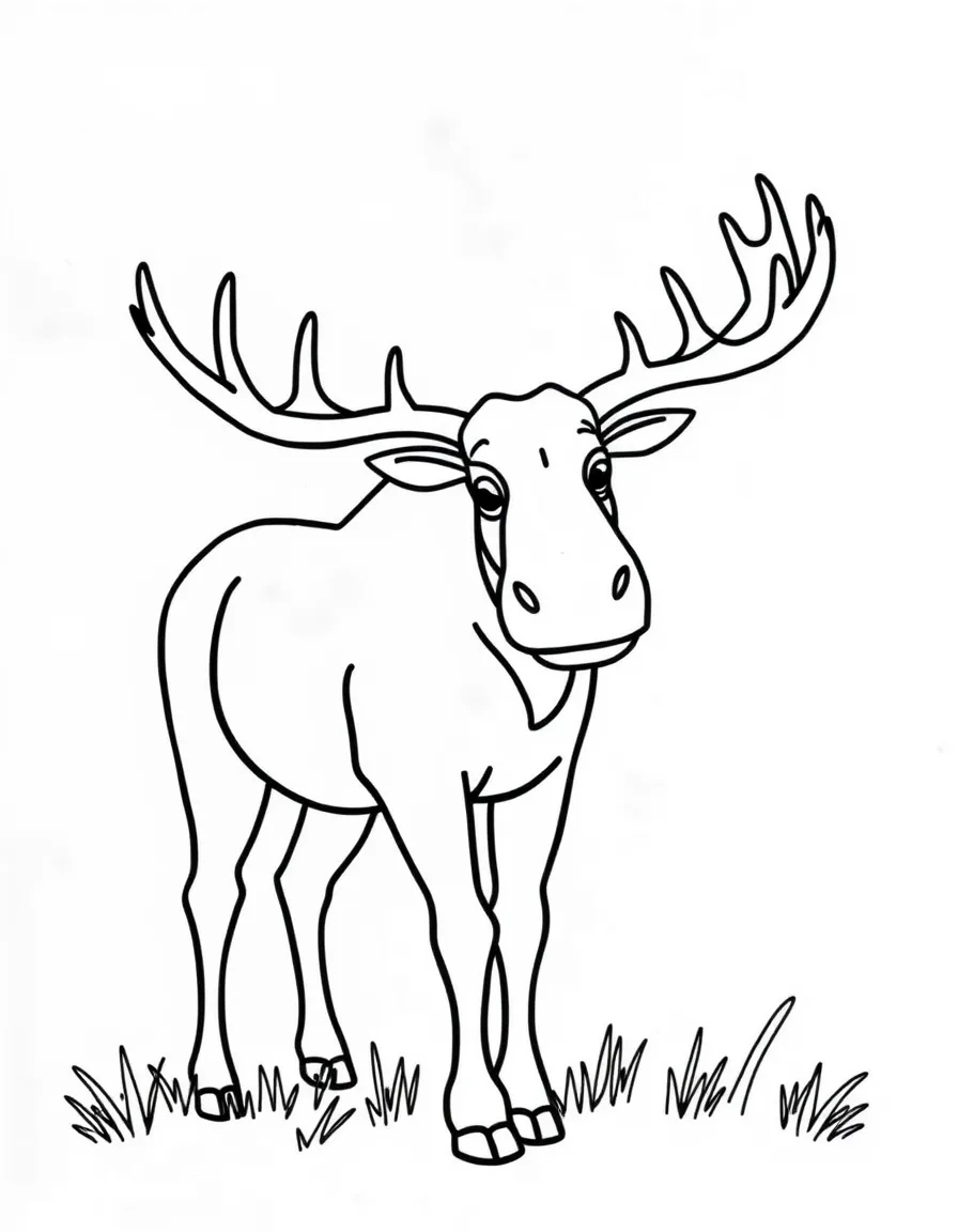 A simple outline of a moose.