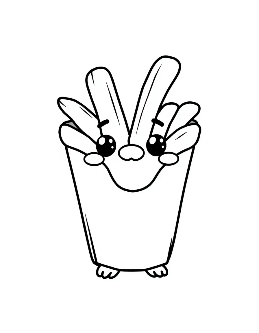 A cute drawing of a poutine.