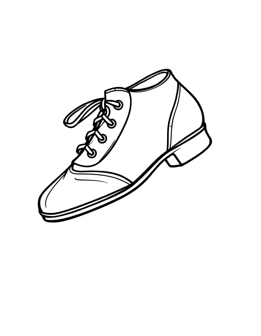 A simplified drawing of an Irish dance shoe.