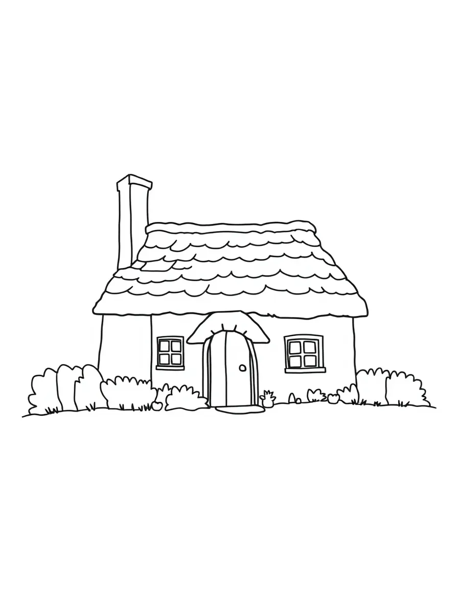 A simple outline of an Irish cottage.