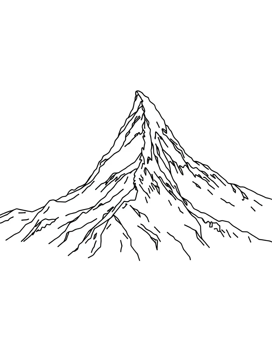 A simple outline of the Matterhorn, Switzerland.