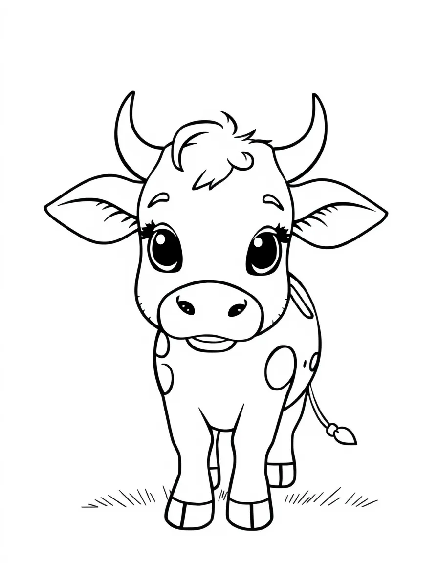 A cute drawing of a Swiss cow.