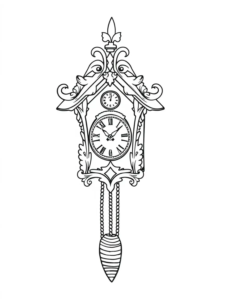 A simple outline of a cuckoo clock.