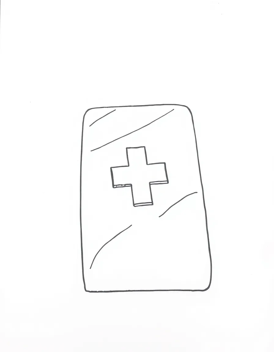 A drawing of a simplified Swiss chocolate.