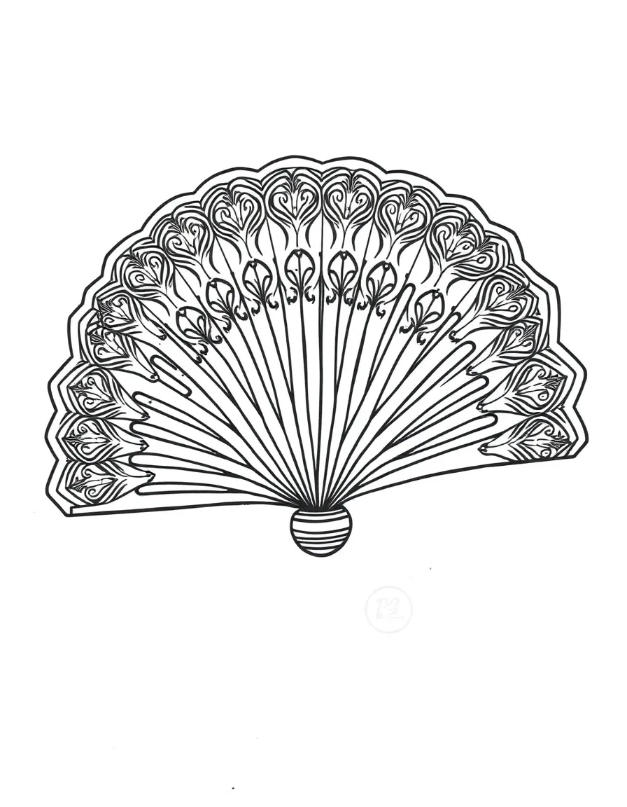 A simple outline of a traditional Spanish fan.