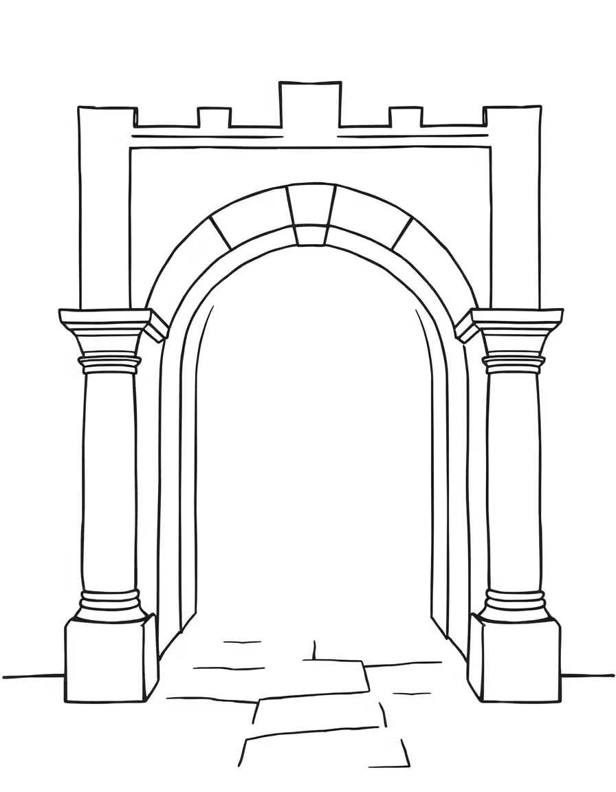 A simple outline of a Spanish archway.