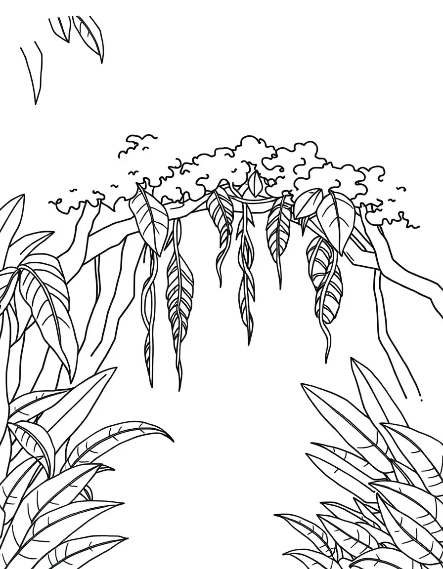 A simple outline of a rainforest canopy.
