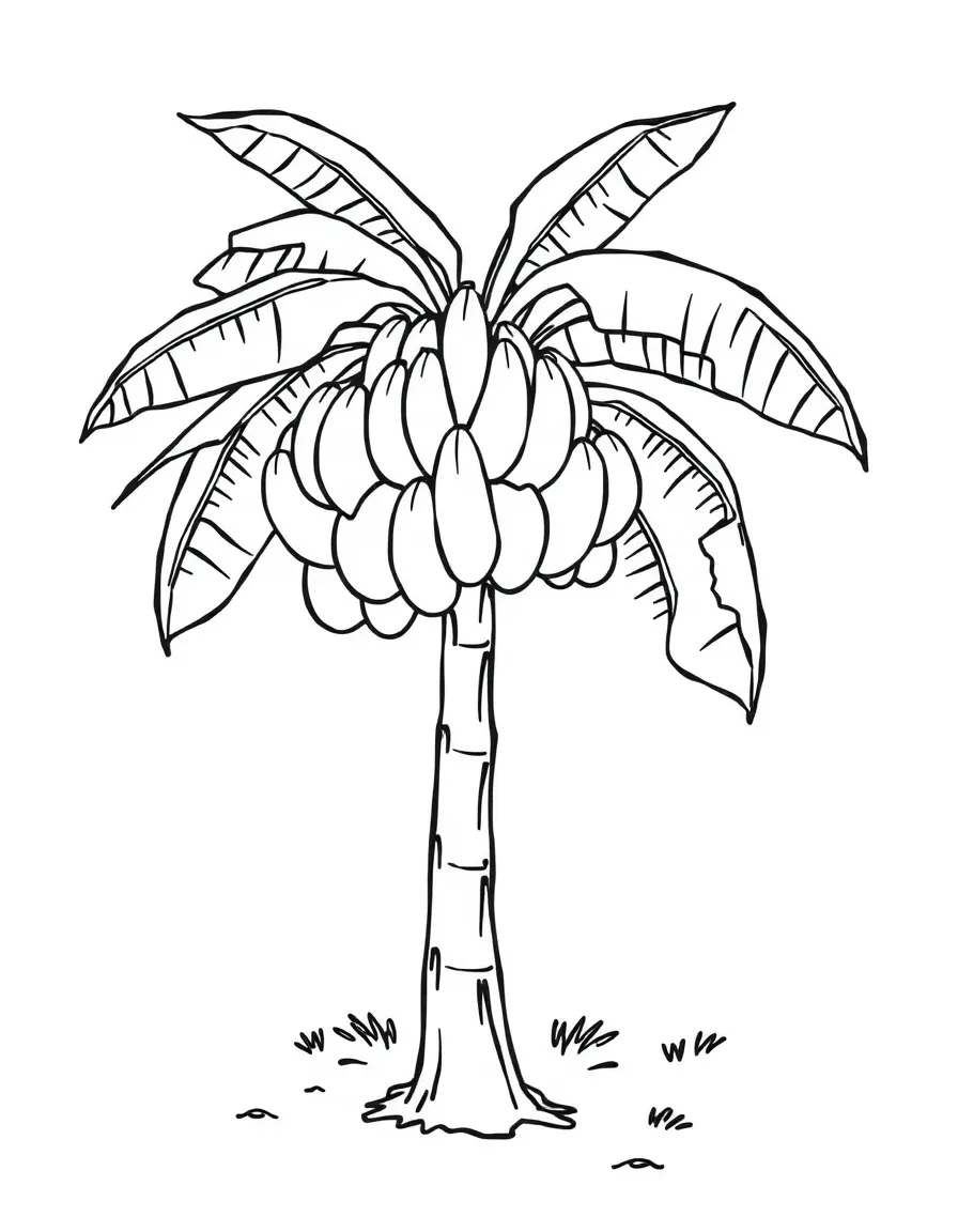 A simplified drawing of a banana tree.
