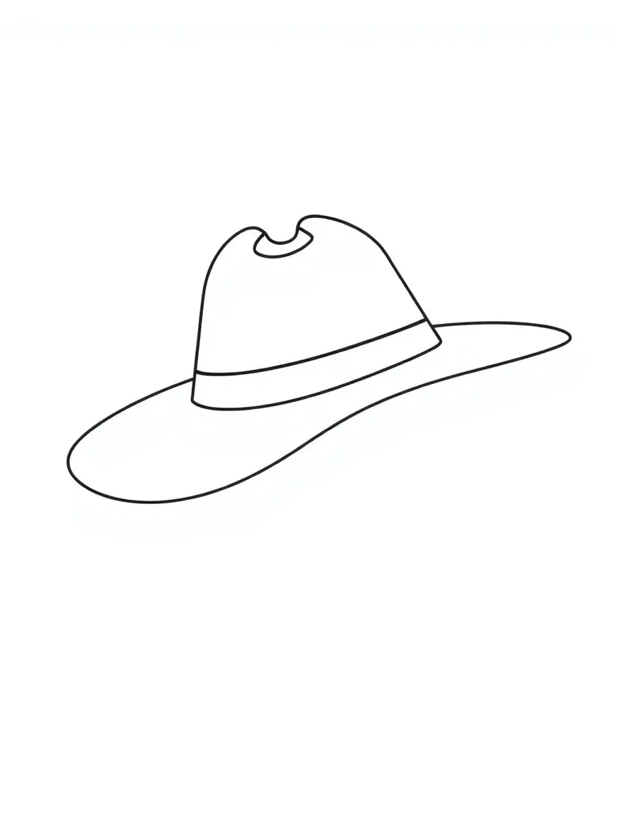 A simple outline of a Panama hat.