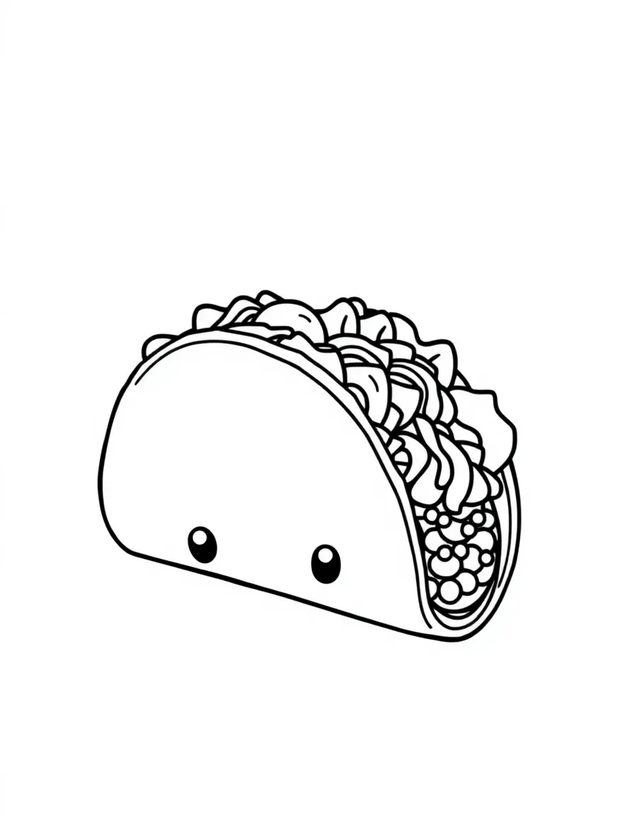 A cute drawing of a delicious taco.