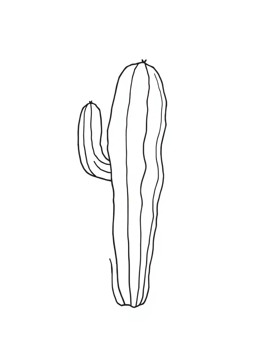 A simple outline of a cactus.