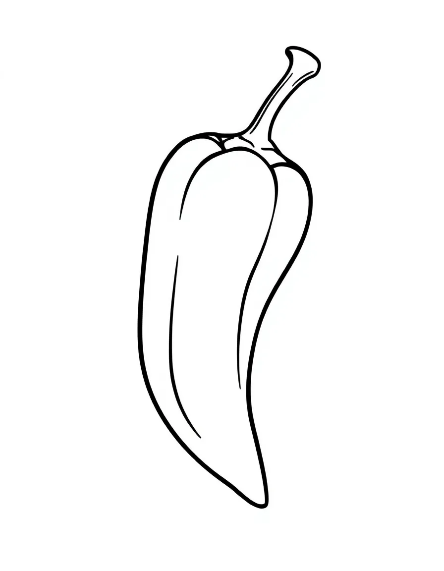 A simple outline of a chili pepper.