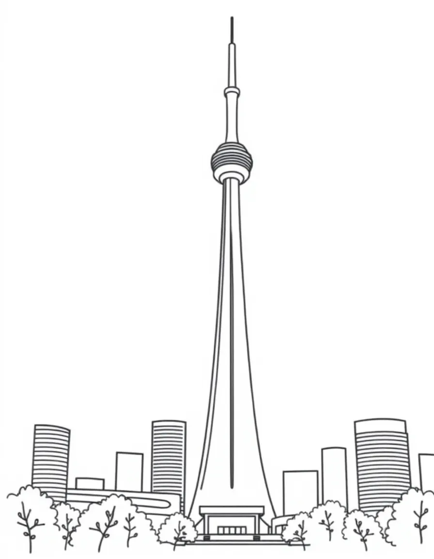 A simple outline of the CN Tower, Toronto, Canada.