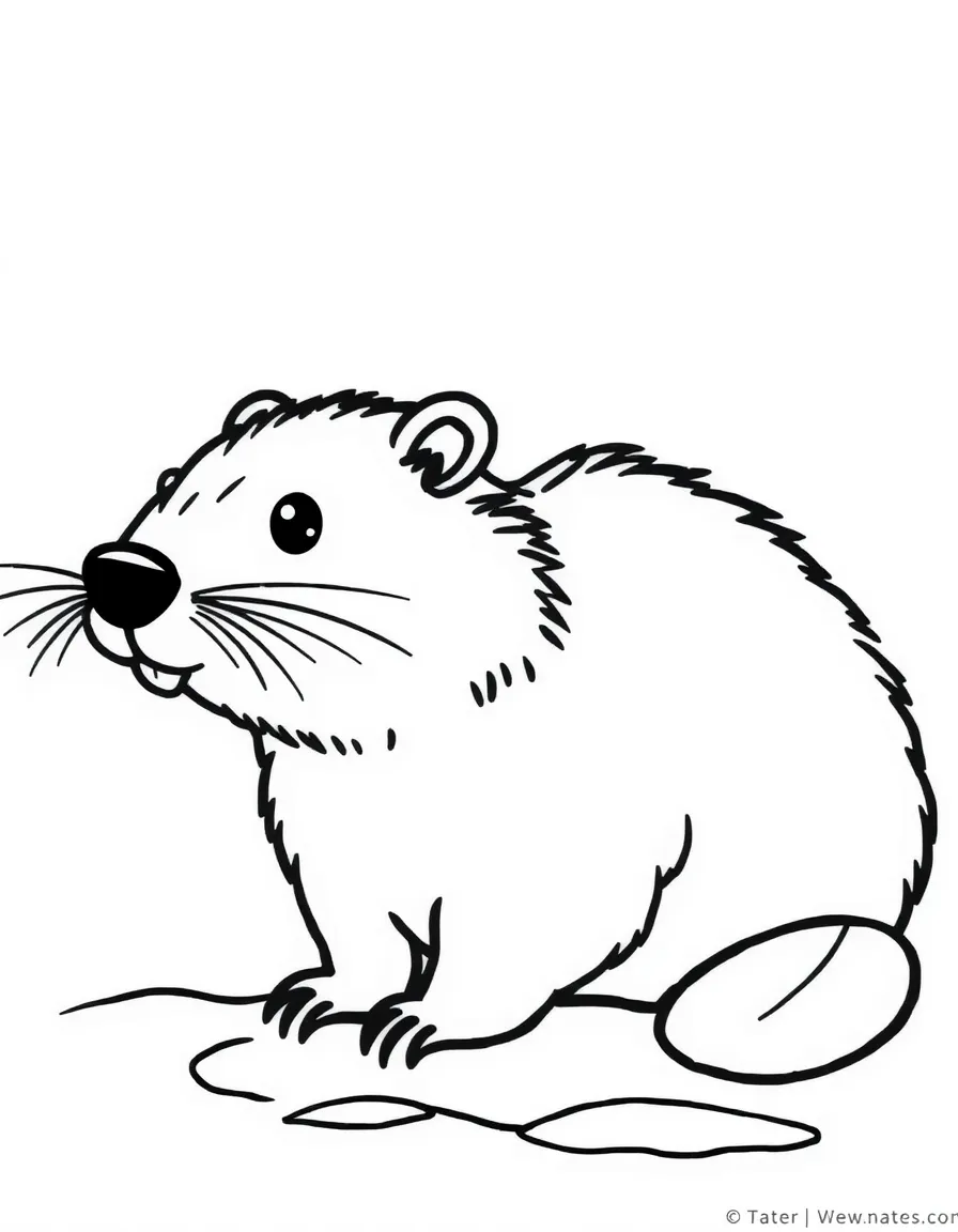 A simplified drawing of a beaver.