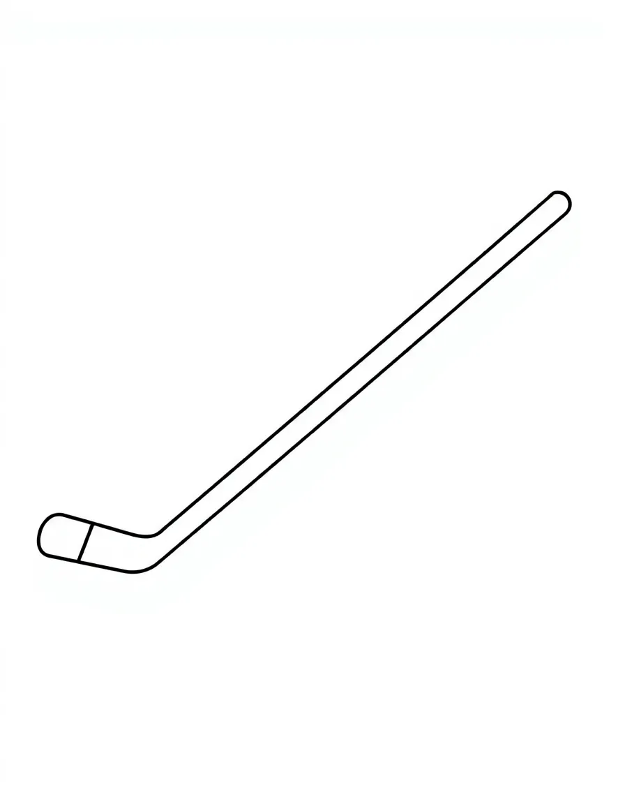 A simple outline of a hockey stick.