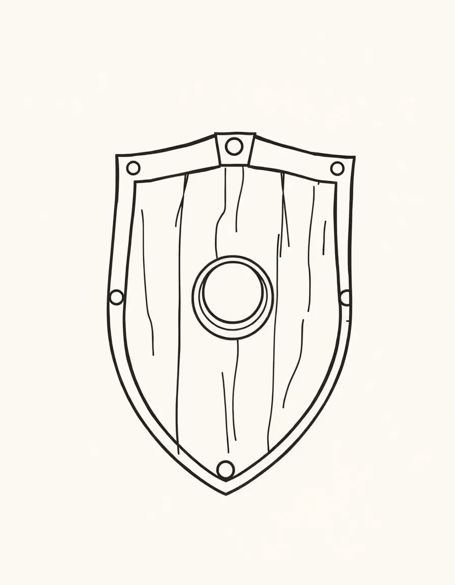 A drawing of a simplified Roman shield.