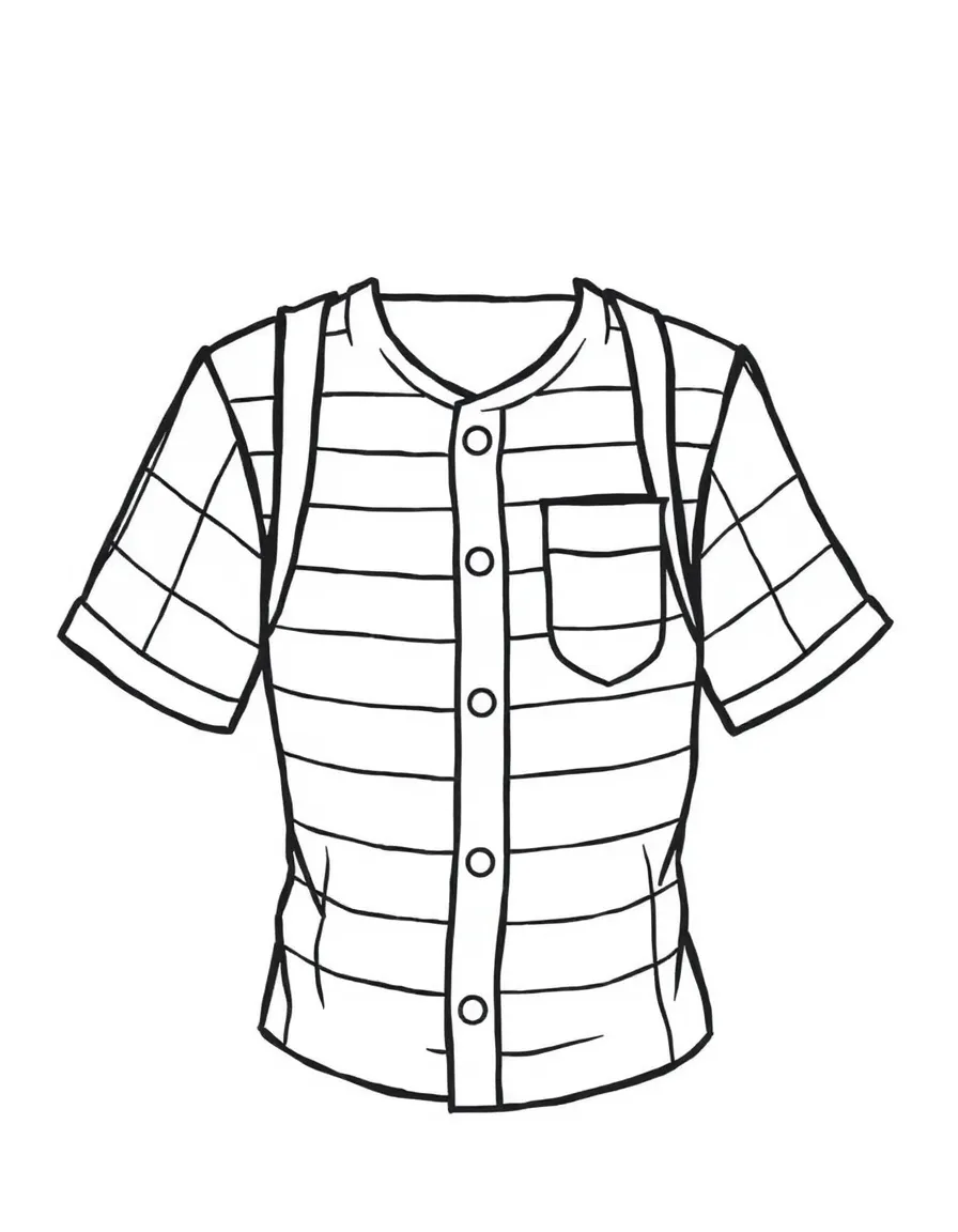 A cute drawing of a striped gondolier shirt.
