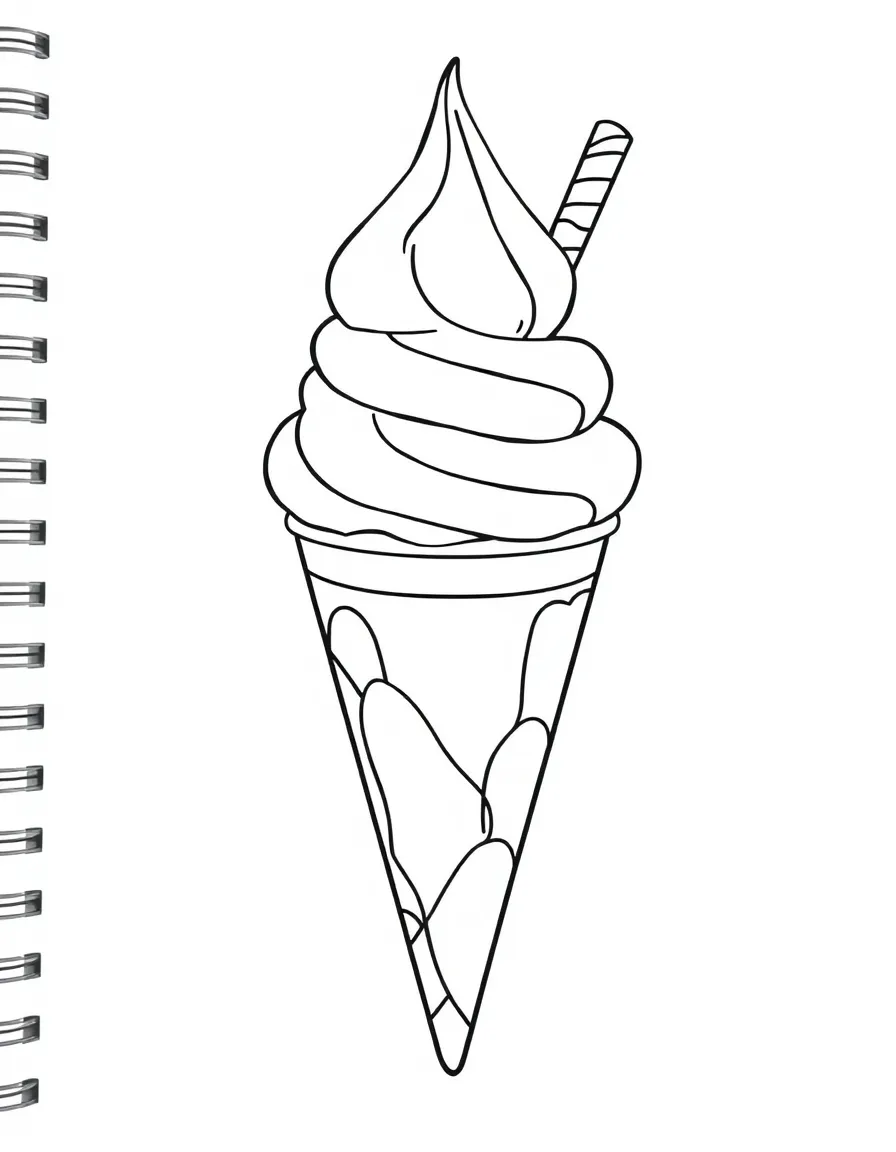 A drawing of a simplified delicious gelato.