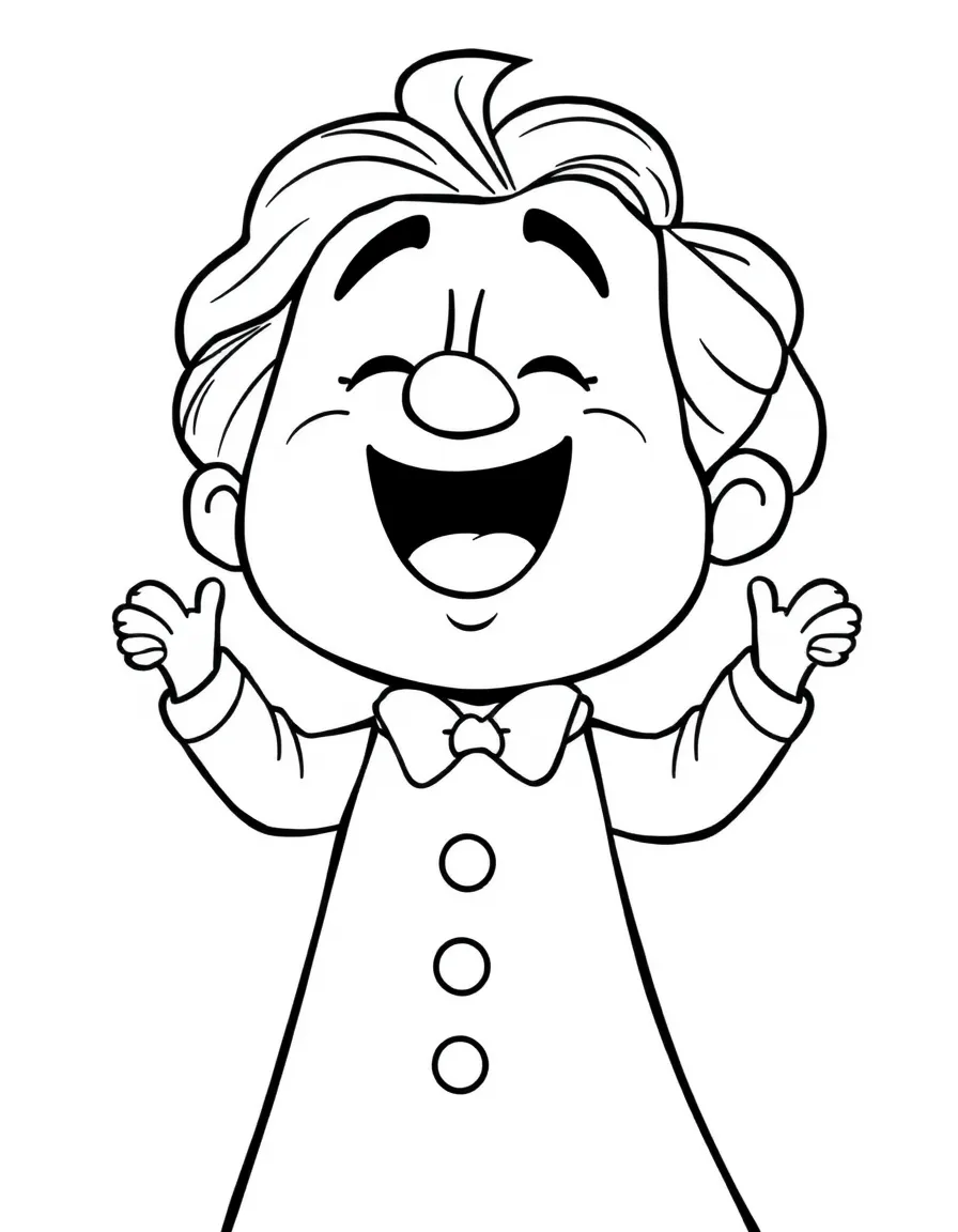A cartoon-style drawing of a cheerful Italian opera singer.