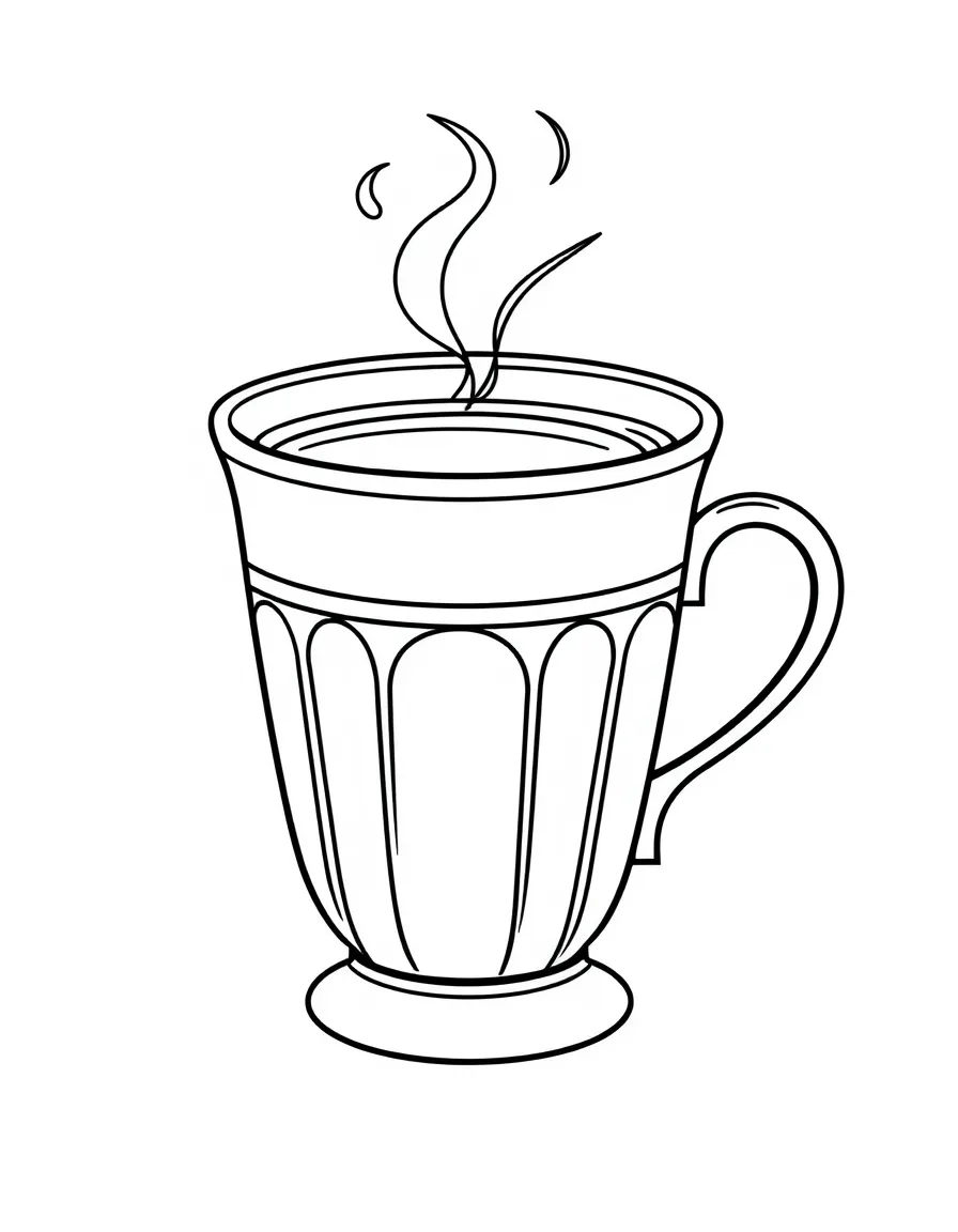 A simple outline of an Italian coffee cup.