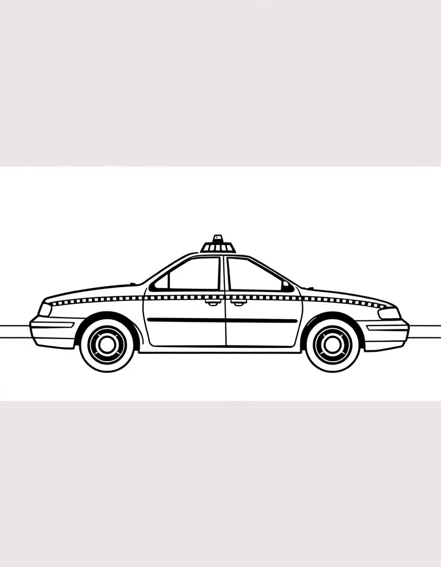 A simple outline of a New York yellow cab.