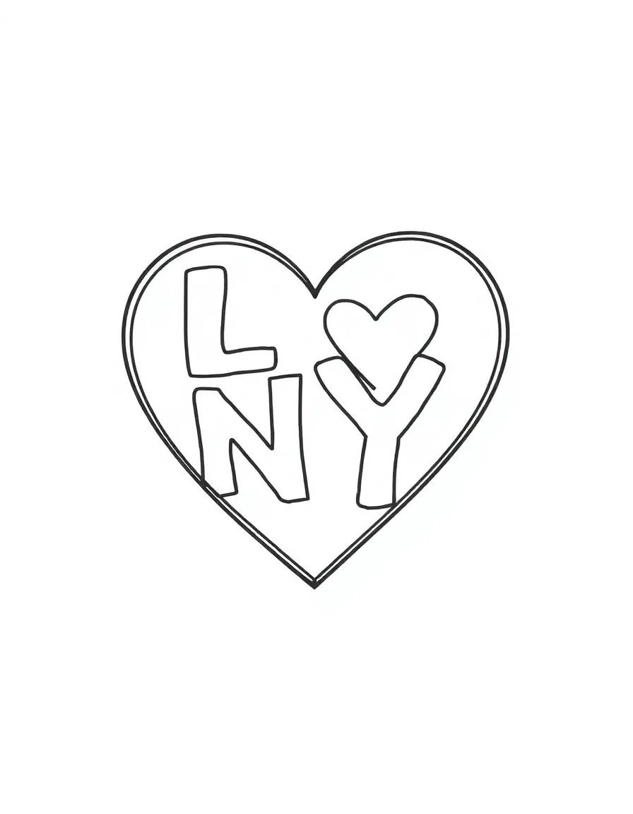 A drawing of a simplified "I love NY" heart.