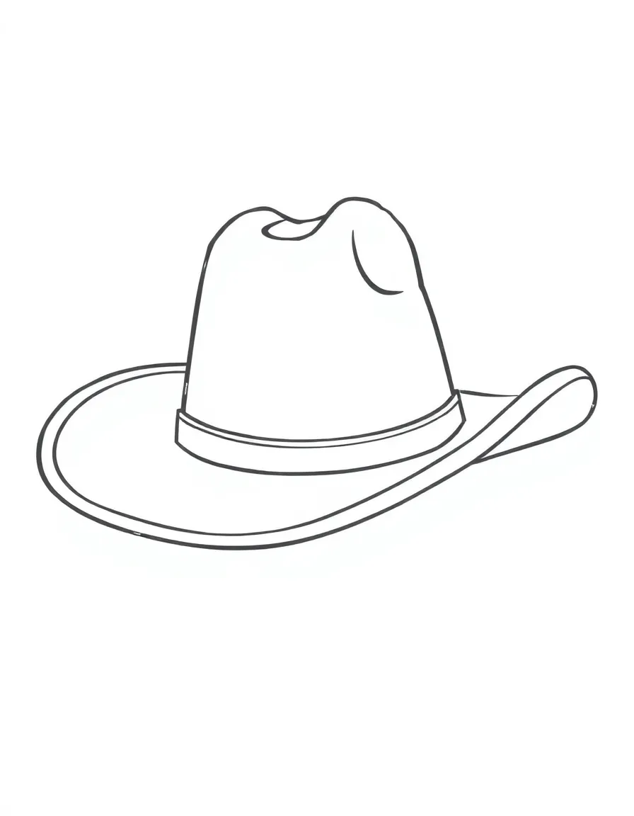 A simplified drawing of a cowboy hat.