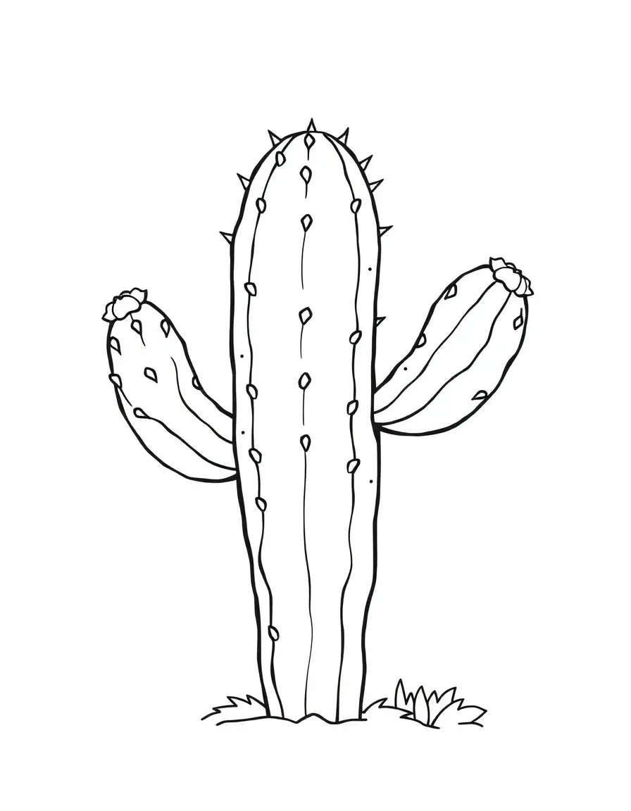 A simple outline of a prickly pear cactus.
