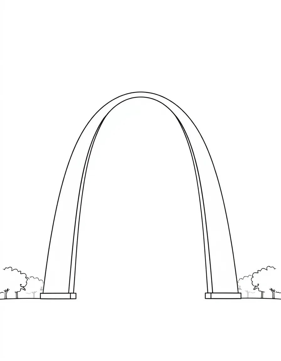 A simple outline of the Gateway Arch, St. Louis, USA.
