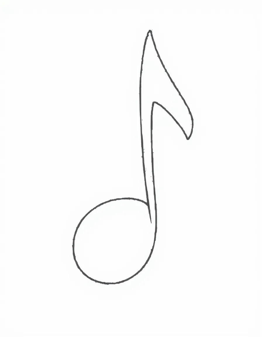 A drawing of a simplified jazz music note.