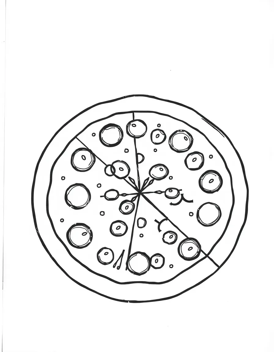 A simplified drawing of a famous St. Louis-style pizza.