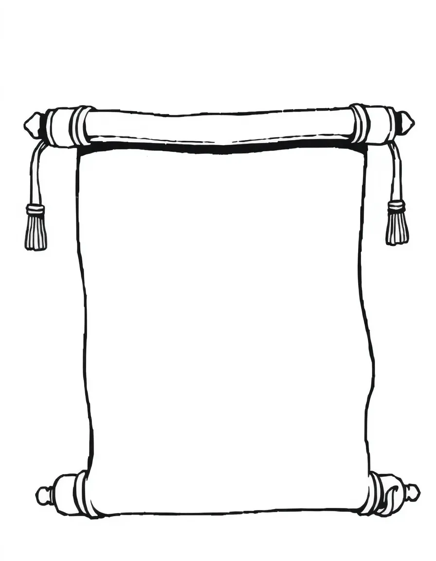 A simplified drawing of a historical scroll.