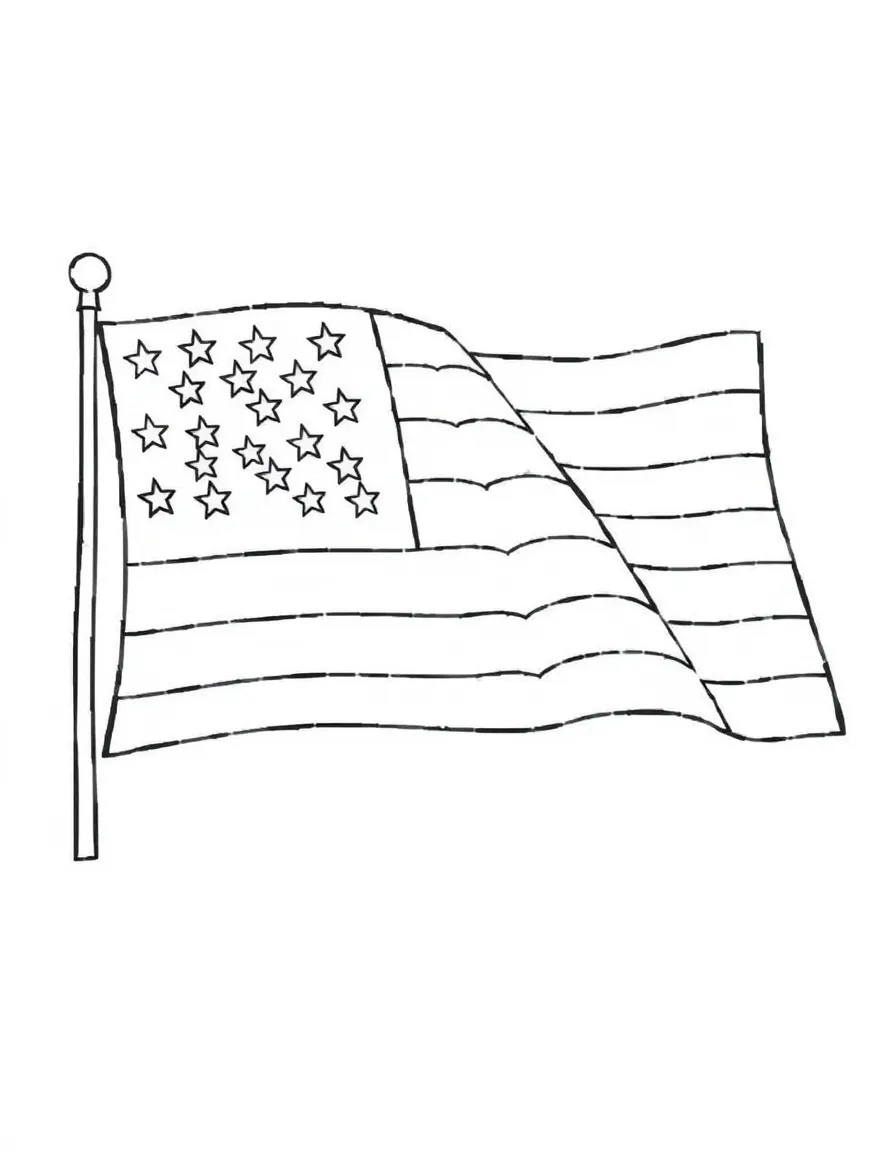A simple outline of the American flag.