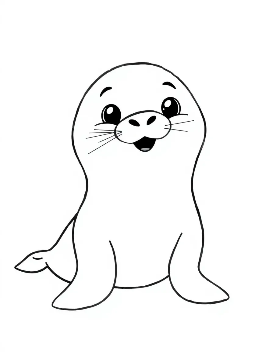 A cartoon-style drawing of a friendly sea lion.