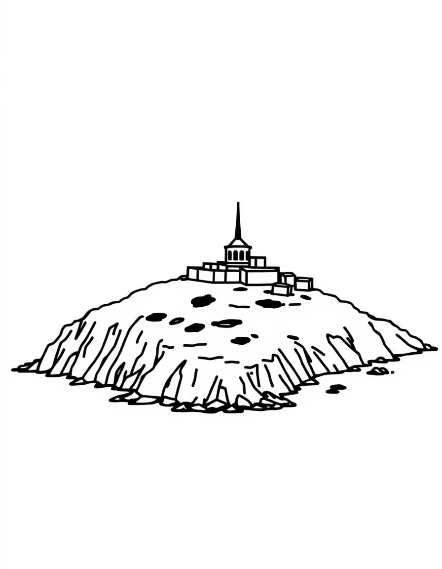 A simple outline of Alcatraz Island.