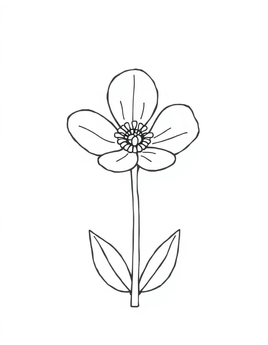 A cute drawing of a small desert flower.