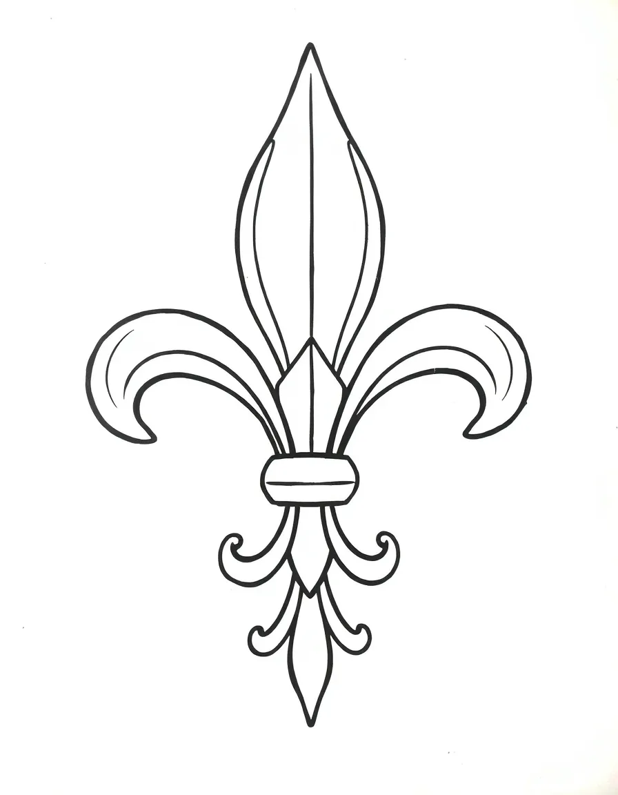 A simplified drawing of a fleur-de-lis.