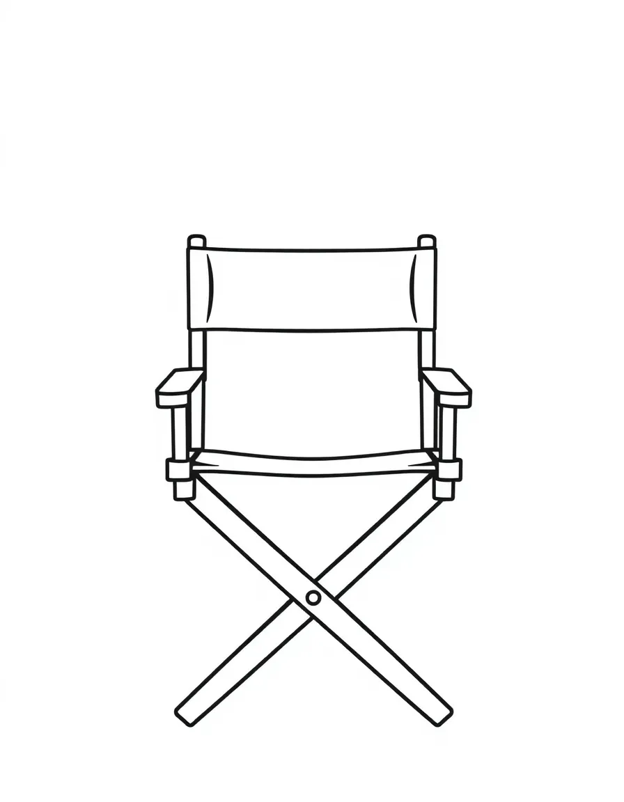 A simple outline of a movie director's chair.