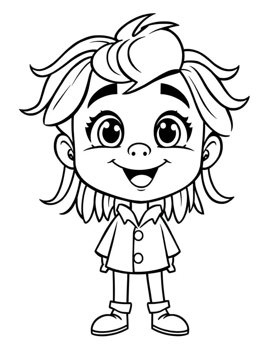 A cartoon-style drawing of a cheerful movie star.