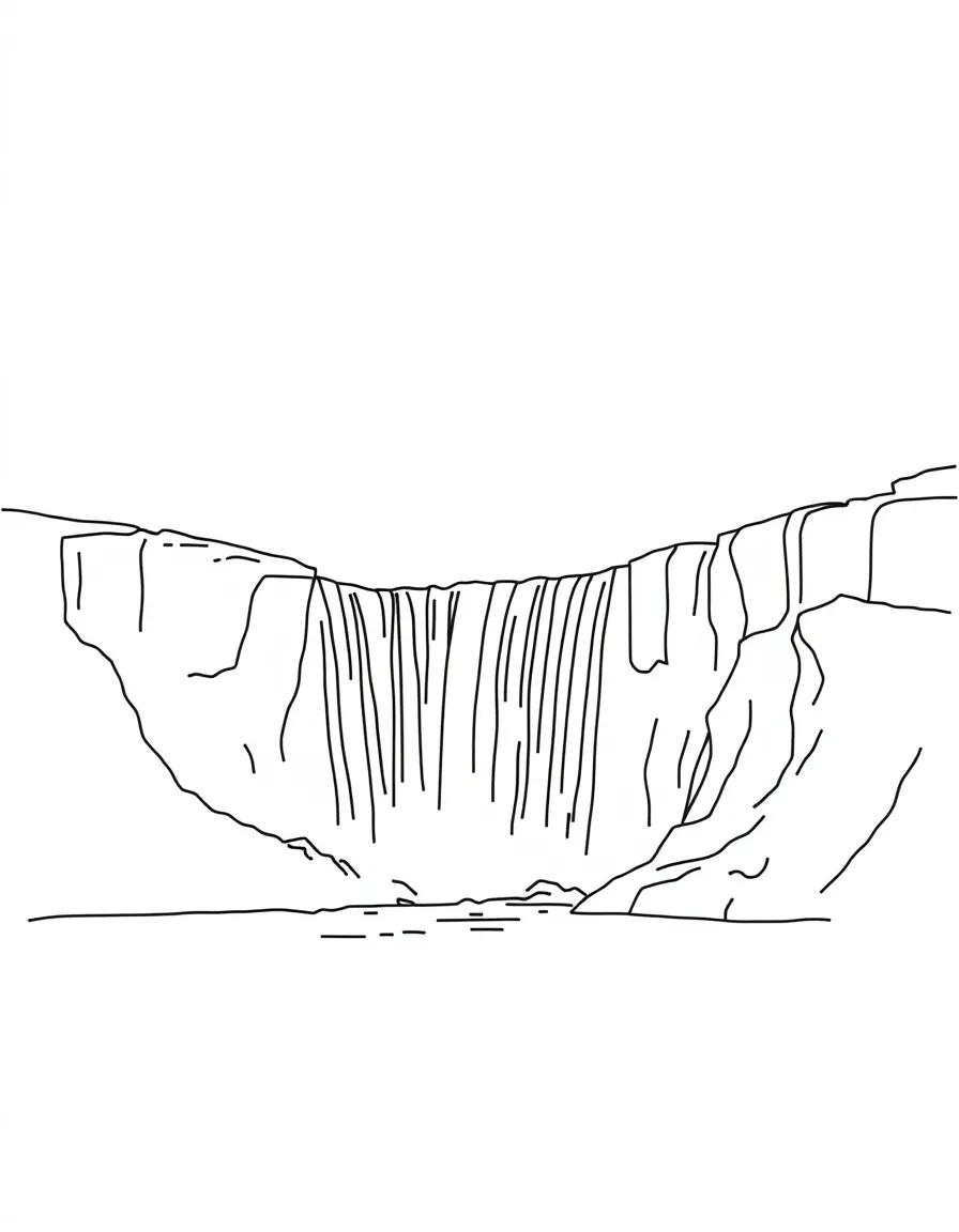 A simple outline of Niagara Falls, USA/Canada.