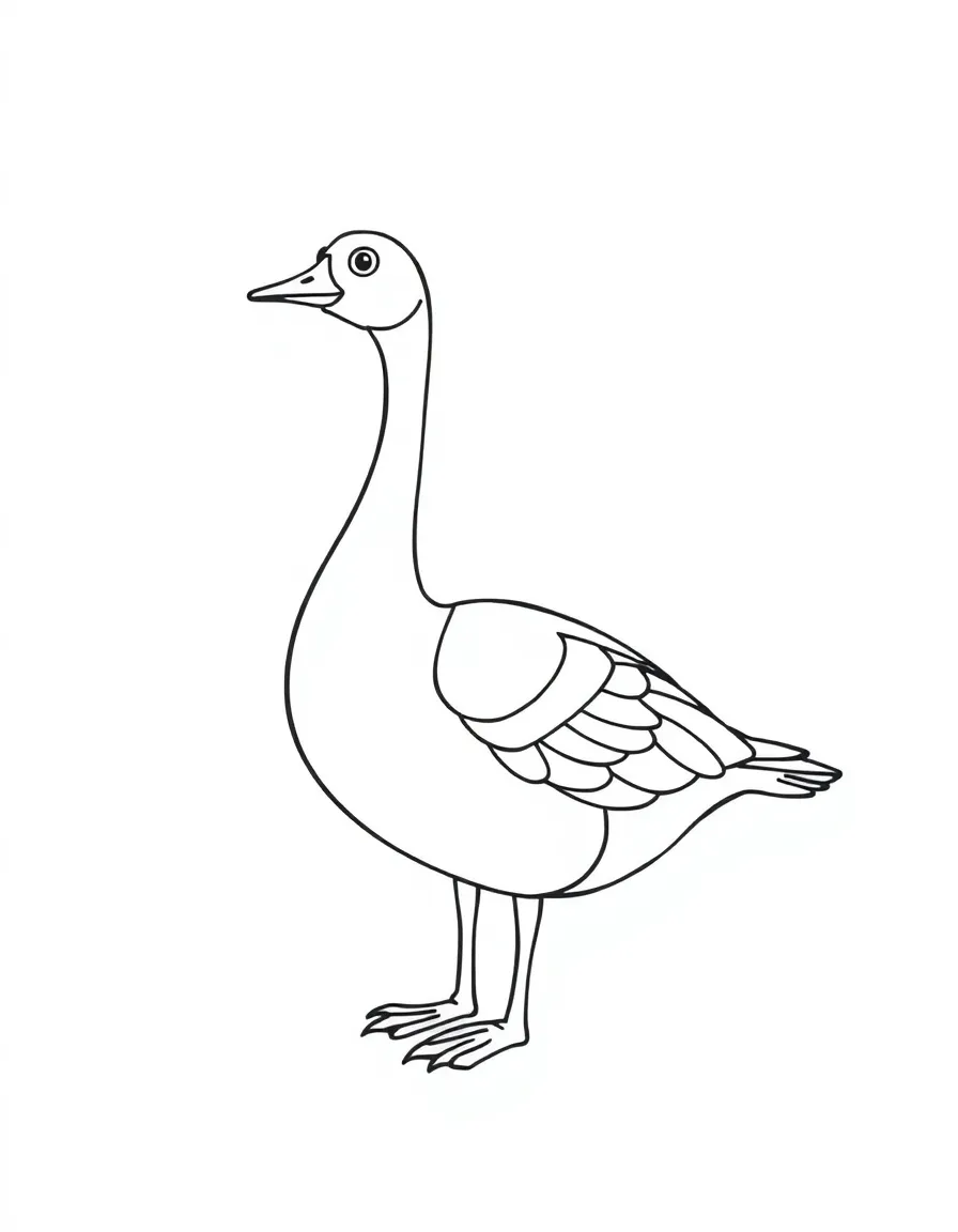 A drawing of a simplified Canadian goose.