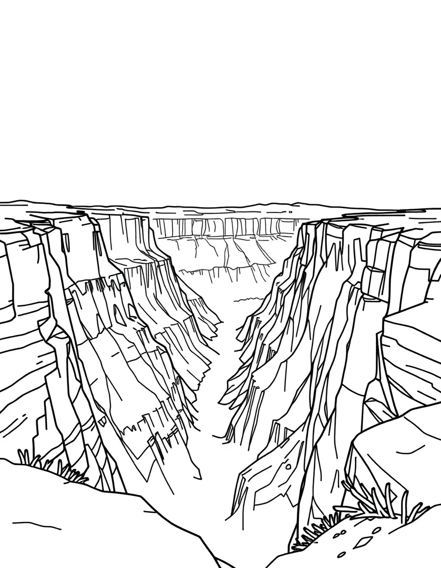 A simple outline of the Grand Canyon, Arizona, USA.