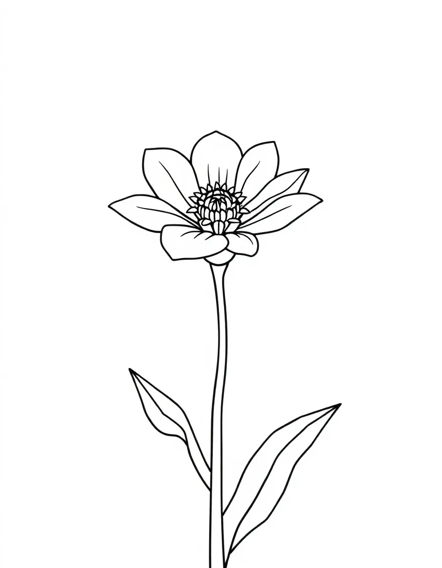 A simple outline of a desert flower.