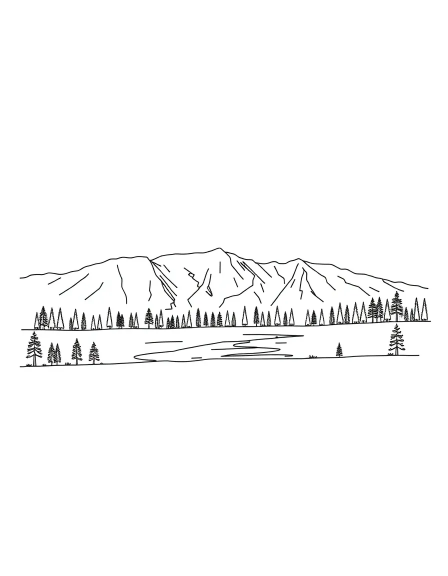 A simple outline of Yellowstone National Park, Wyoming, USA.