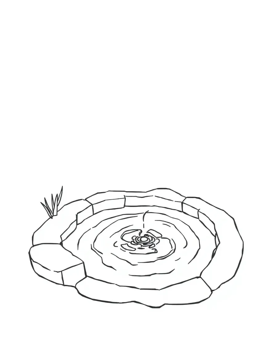 A simple outline of a bubbling hot spring.